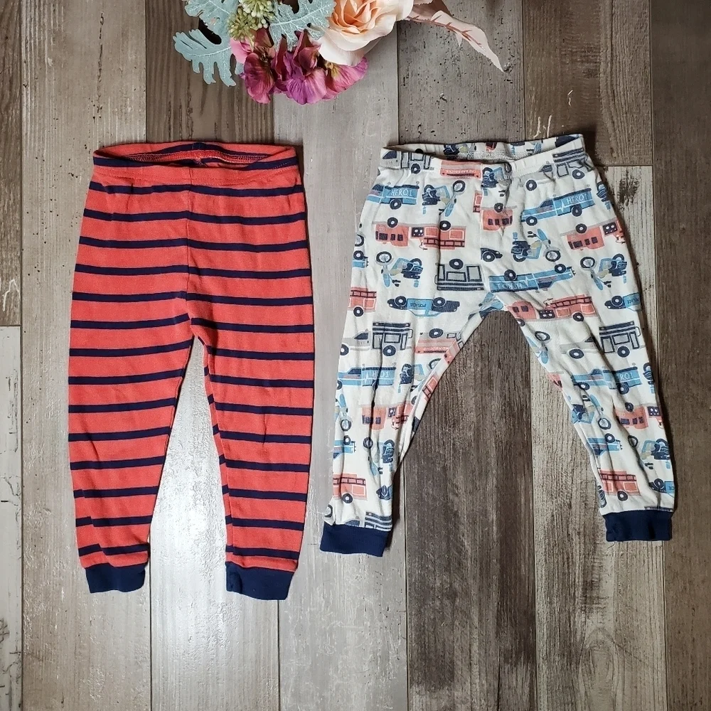 Carter's Toddler Boy Size 24m PJ Pajama Pant Bundle 2pc 100% Cotton